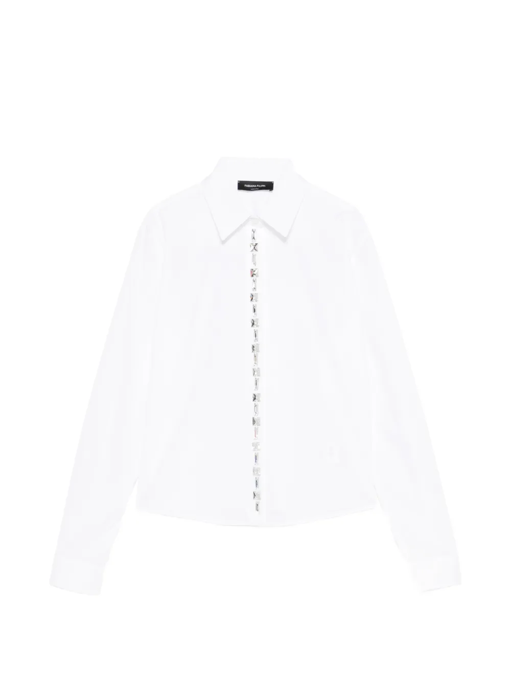 Fabiana Filippi Hemd mit Kristallen - Weiß