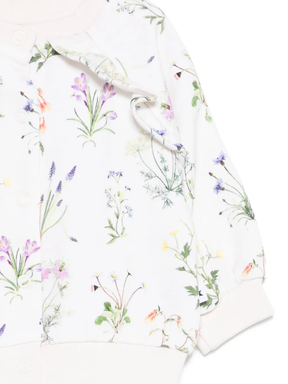  Molo Daphne Ruffled Floral Sweatshirt - Neutrals 