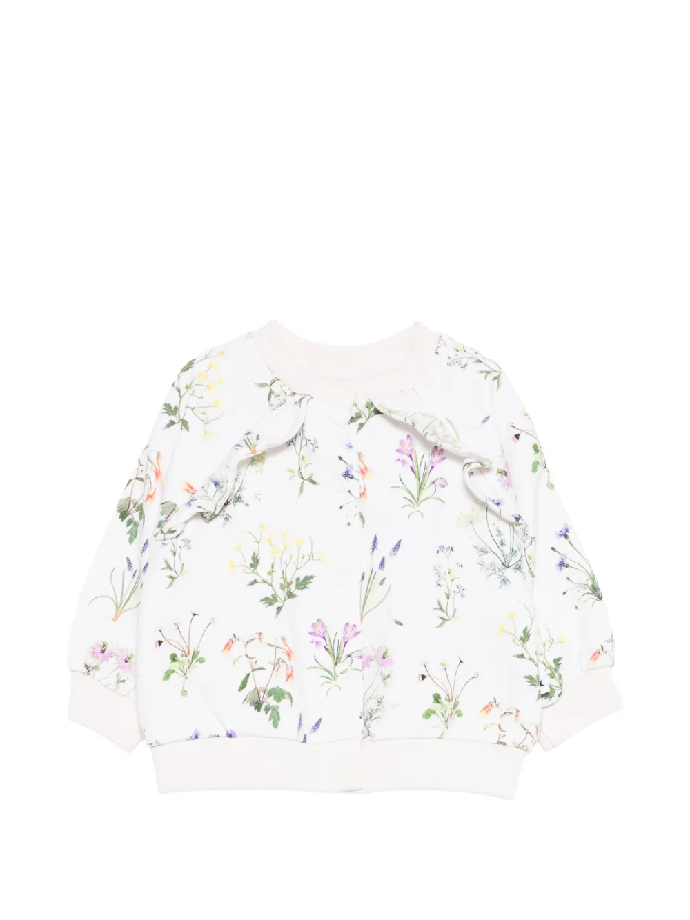 Molo Daphne ruffled floral sweatshirt - Toni neutri