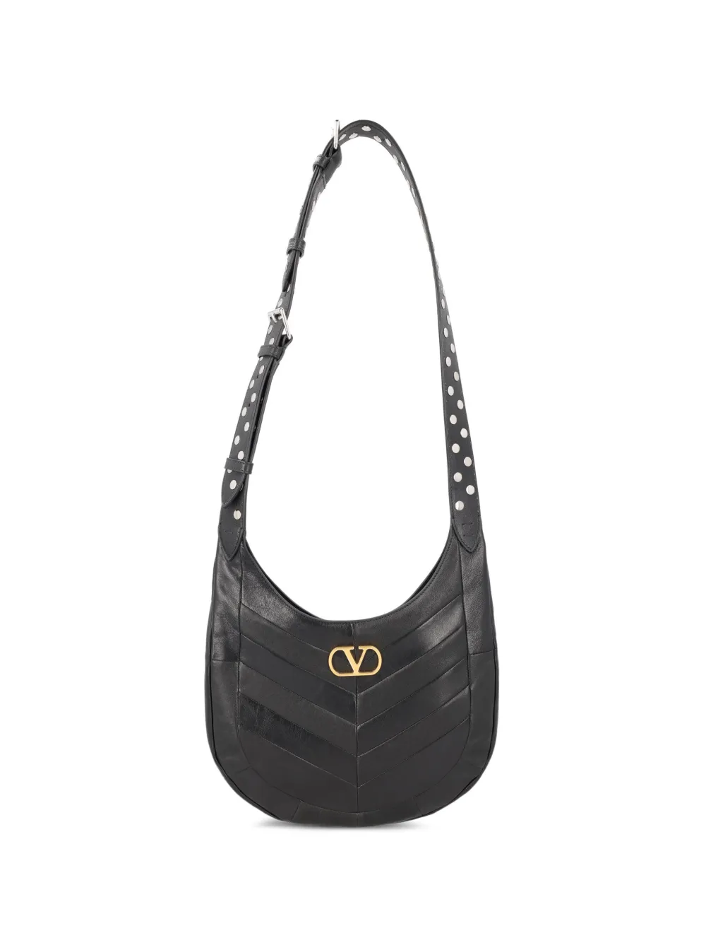 Valentino Garavani logo leather shoulder bag - Nero