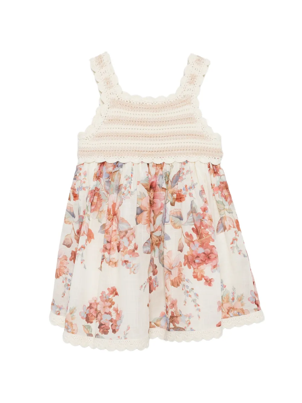 ZIMMERMANN Kids crochet-top floral-print dress - Toni neutri