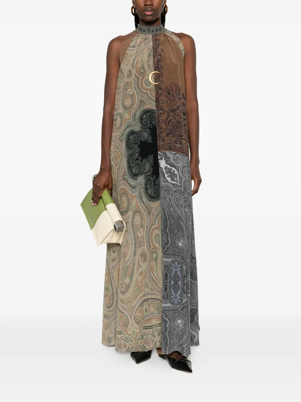 Pierre-Louis Mascia Midi-jurk met paisley-print Bruin