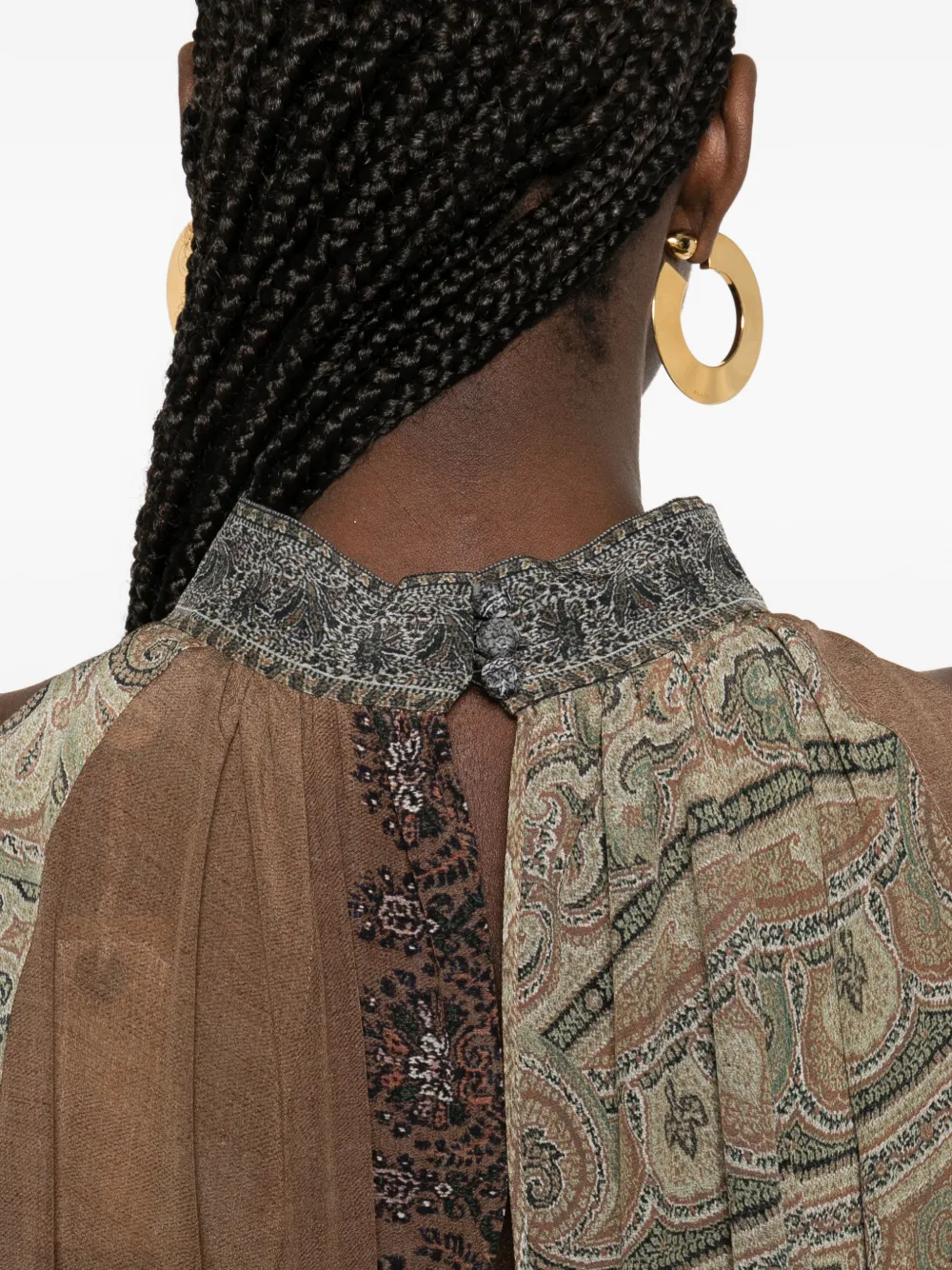 Pierre-Louis Mascia Midi-jurk met paisley-print Bruin