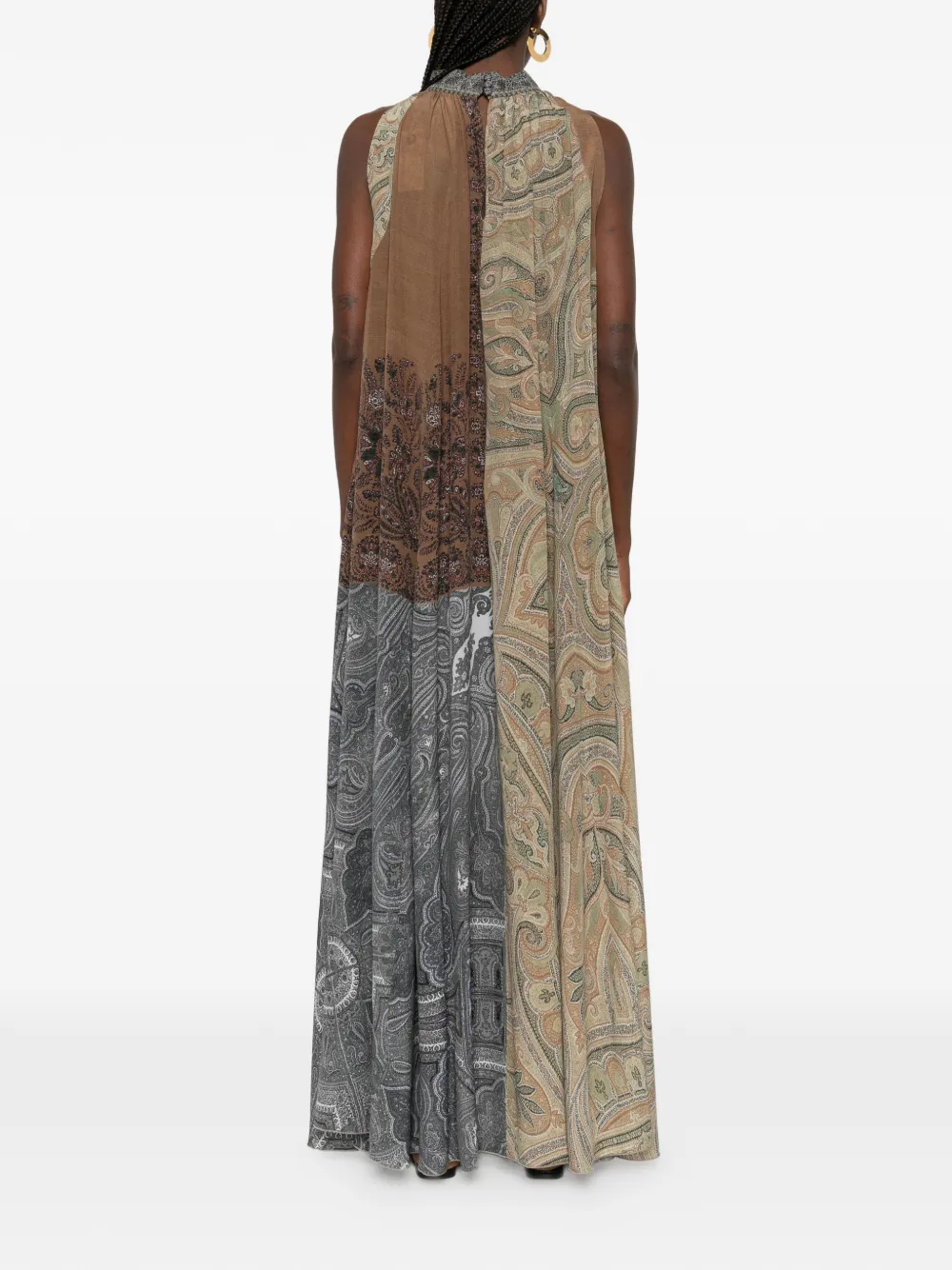 Pierre-Louis Mascia Midi-jurk met paisley-print Bruin