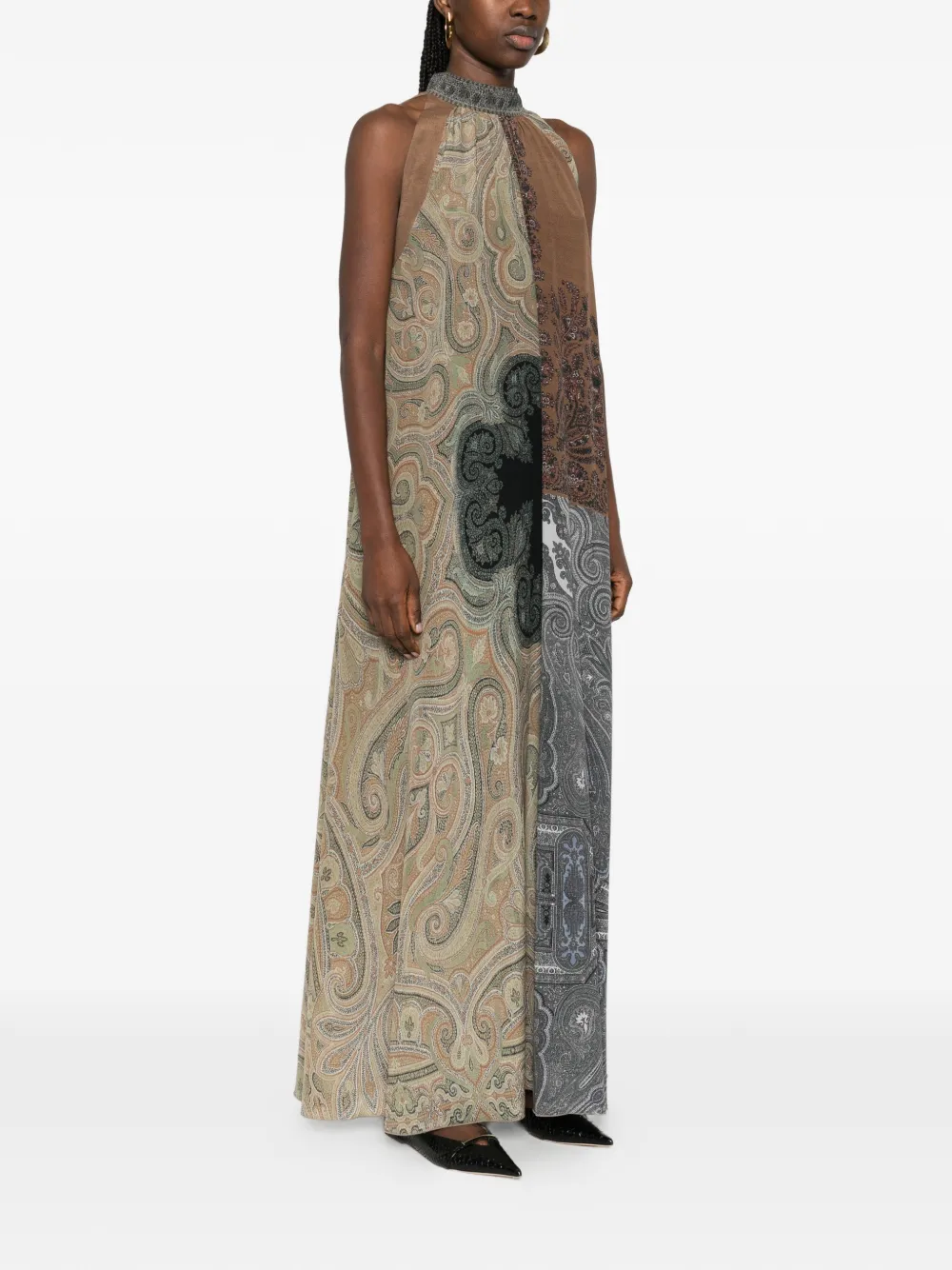 Pierre-Louis Mascia Midi-jurk met paisley-print Bruin