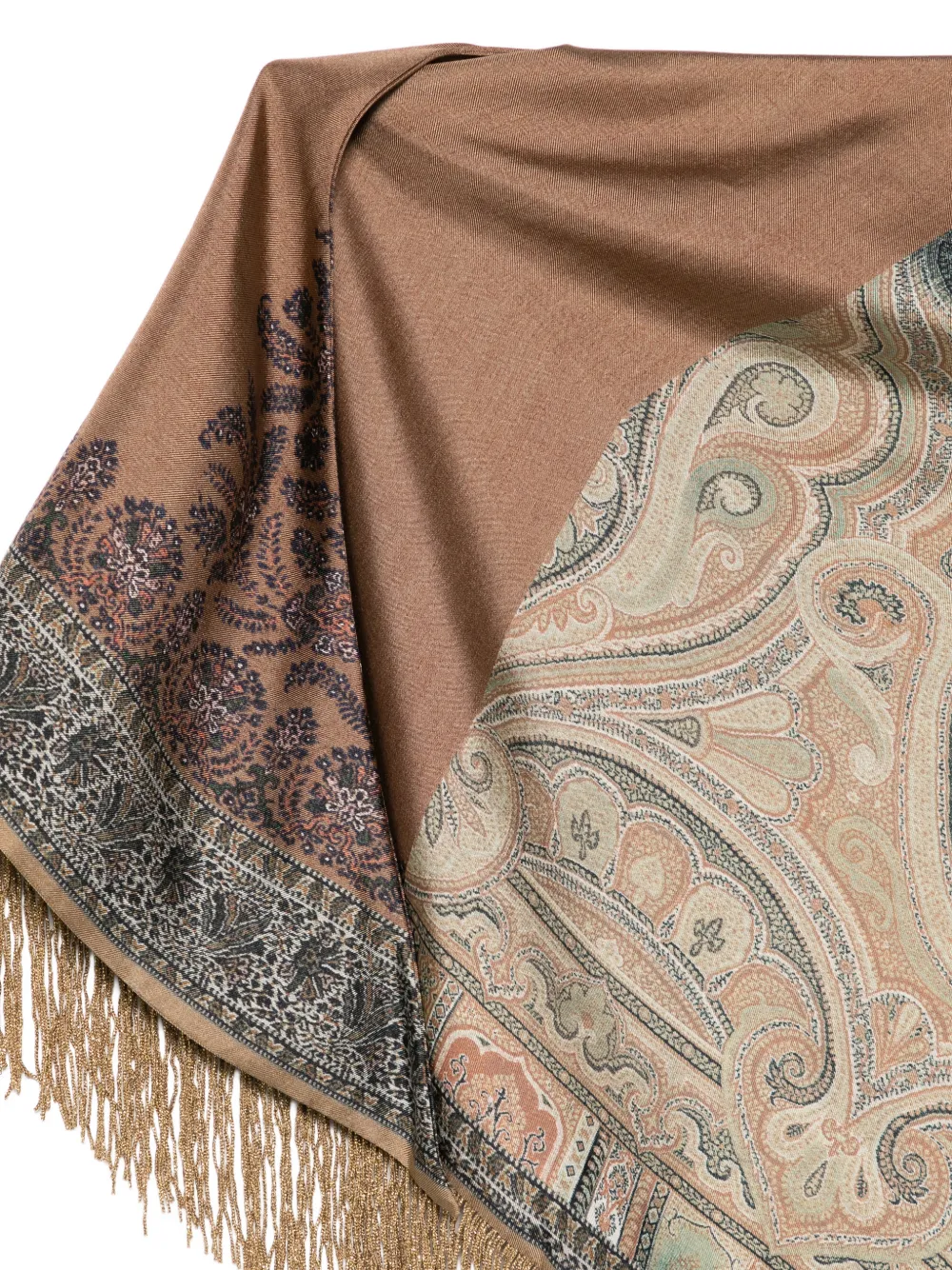  Pierre-louis Mascia Aloeuw Paisley Fringed Scarf - Brown 