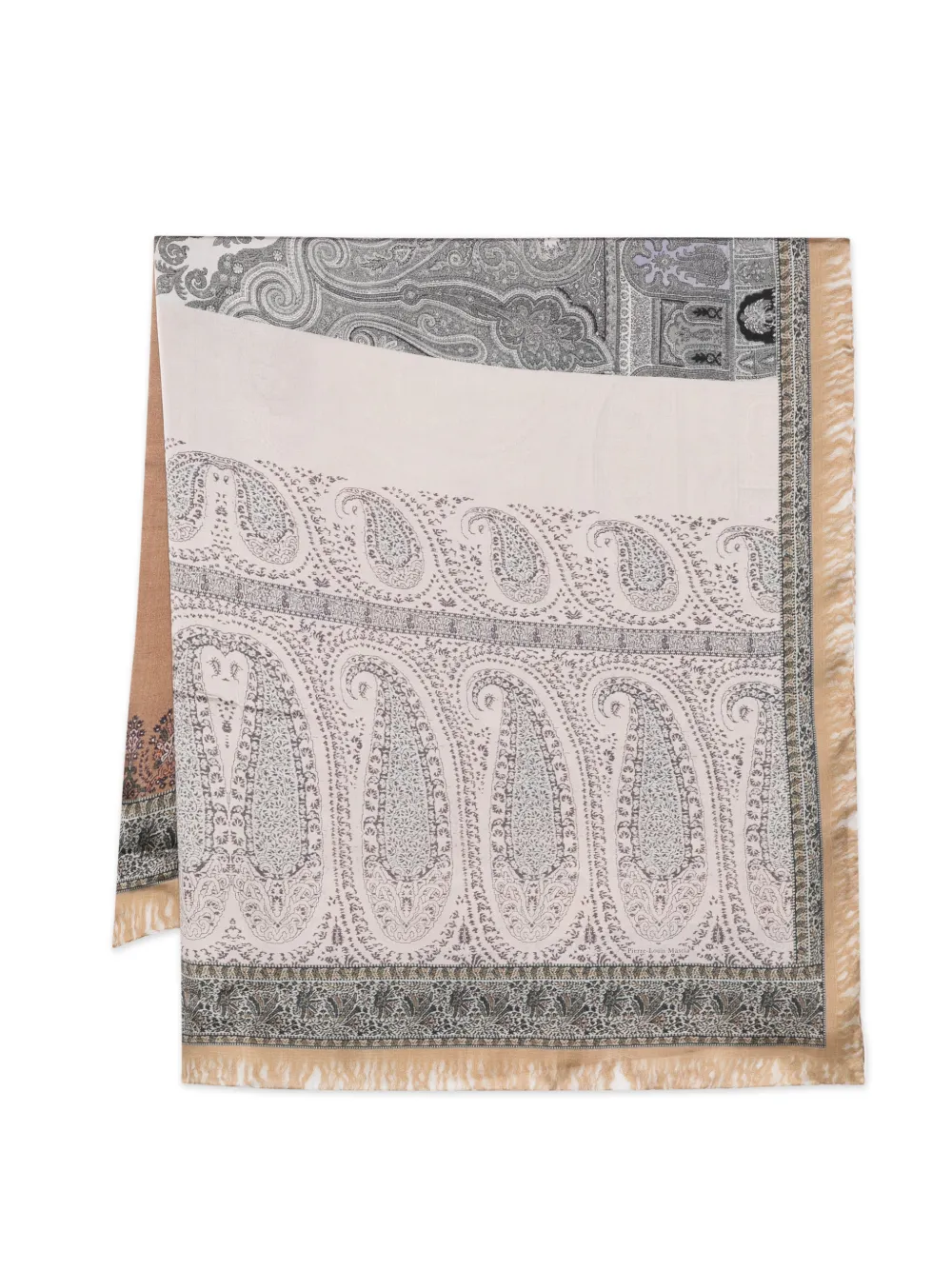Pierre-Louis Mascia Molare paisley fringed scarf - Marrone