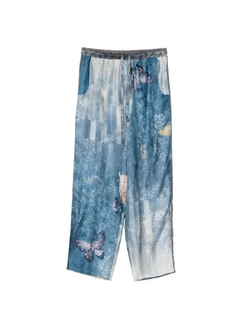 Pierre-Louis Mascia butterfly-print cropped trousers
