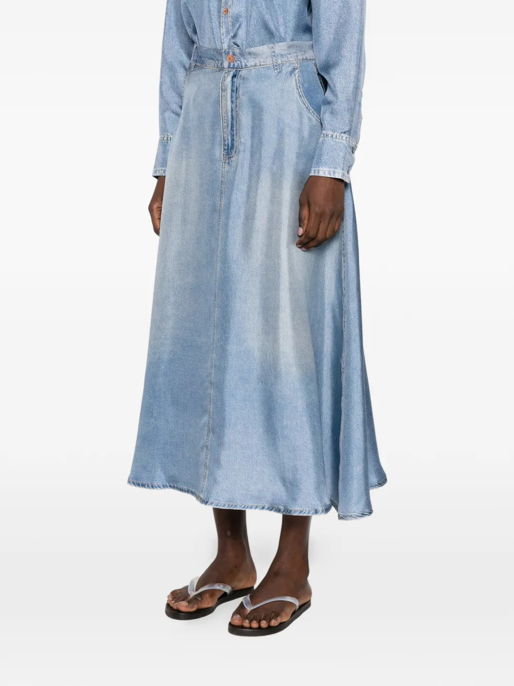  Pierre-louis Mascia Aloe Clear Blue Pocket Skirt 