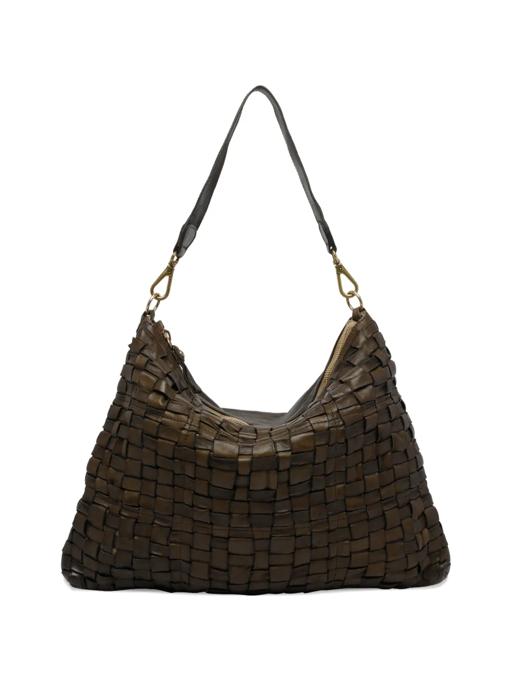 Campomaggi Carla Woven Shoulder Bag In Green
