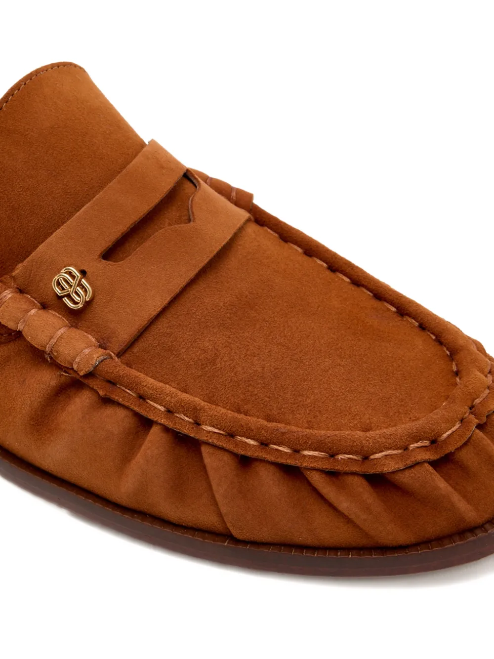 Schutz logo-appliqué gathered loafers Bruin