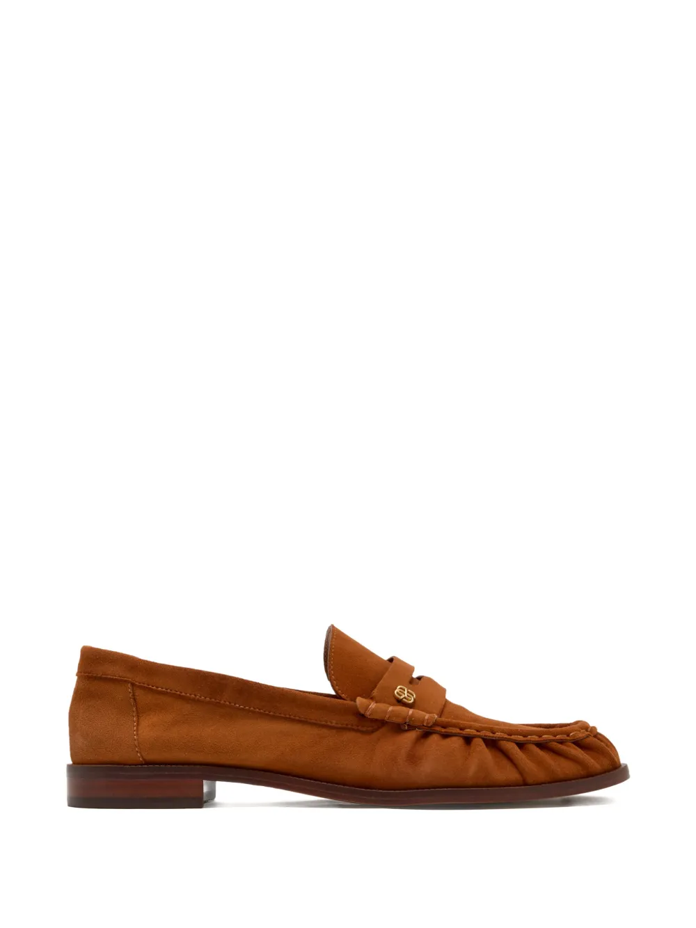 Schutz logo-appliqué gathered loafers - Marrone