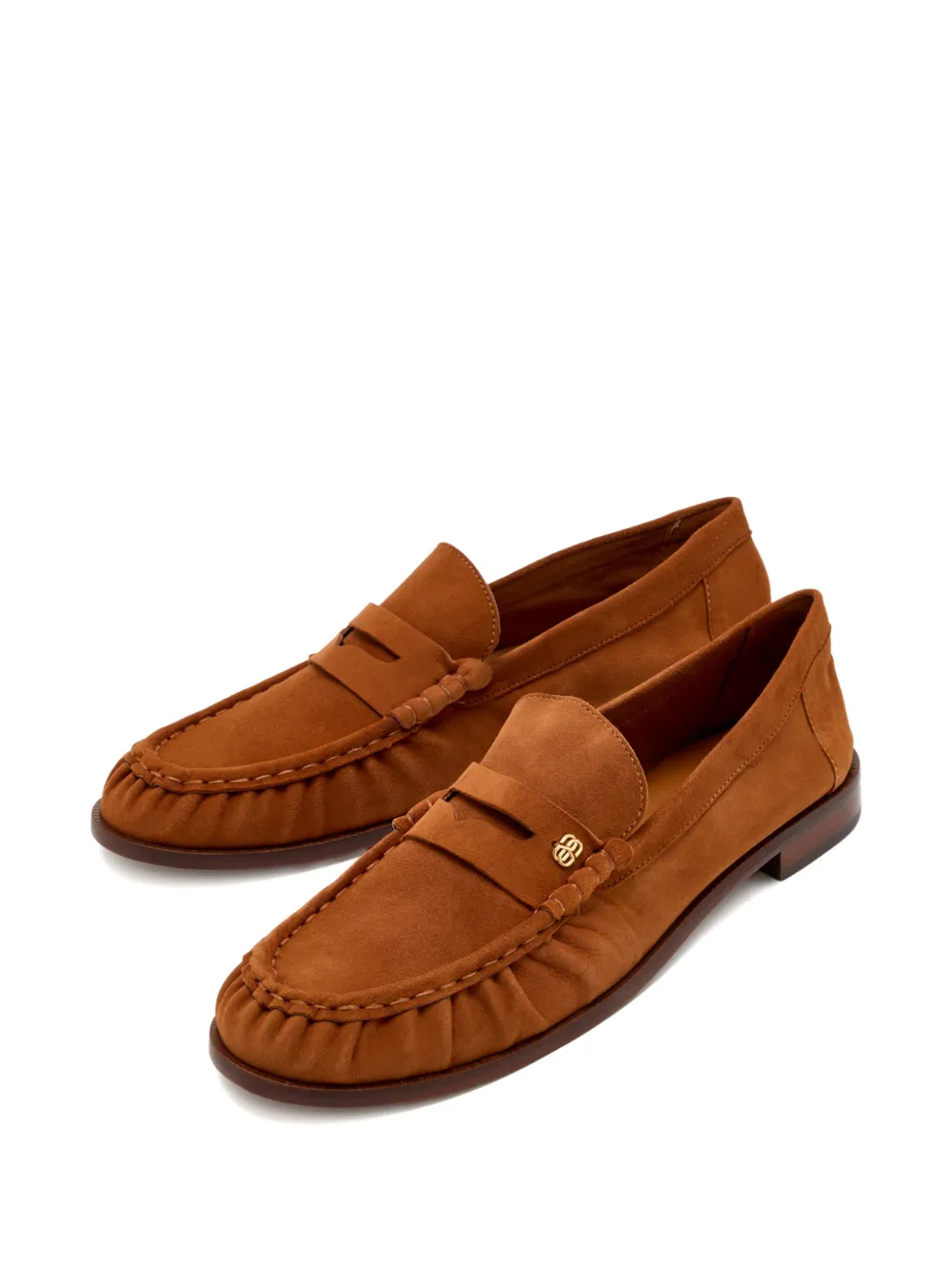 Schutz logo-appliqué gathered loafers Bruin