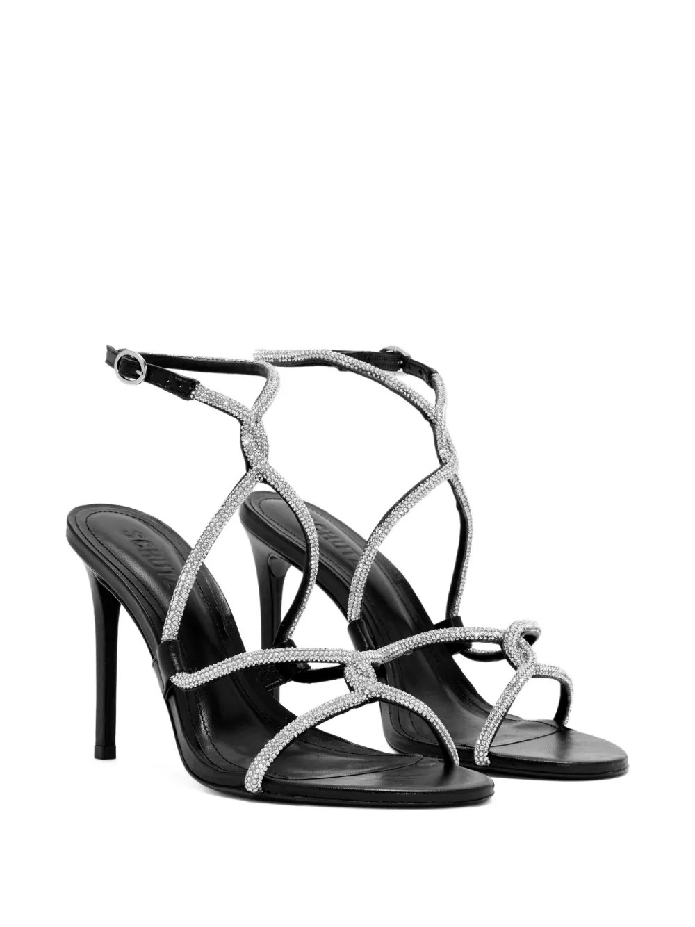 Schutz 100mm crystal-embellished heeled sandals Zwart
