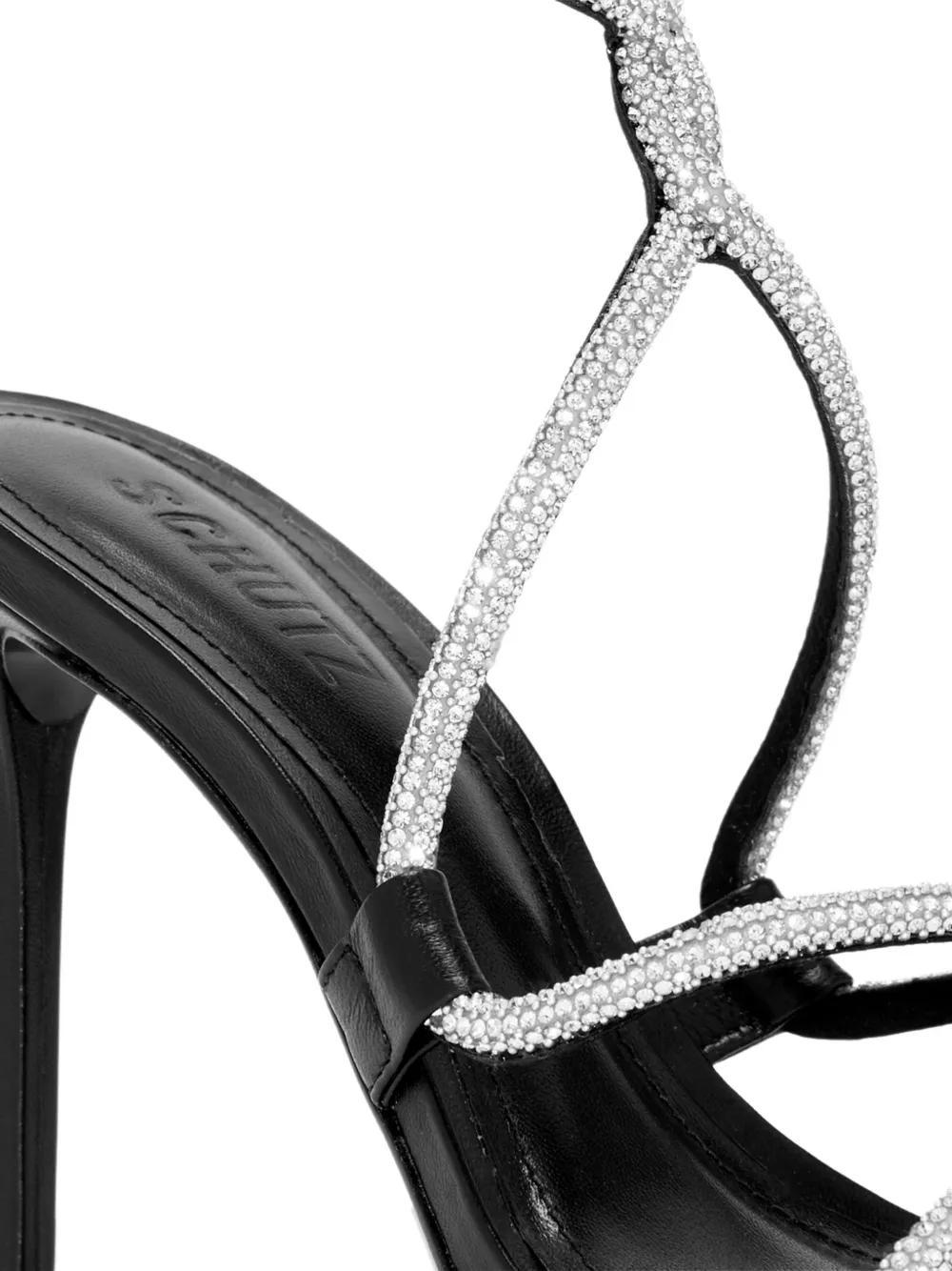 Schutz 100mm crystal-embellished heeled sandals Zwart