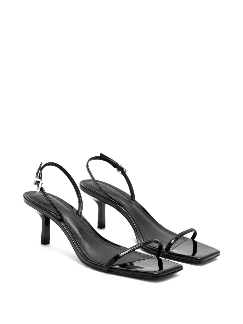 Schutz Judith square open-toe slingback sandals Zwart