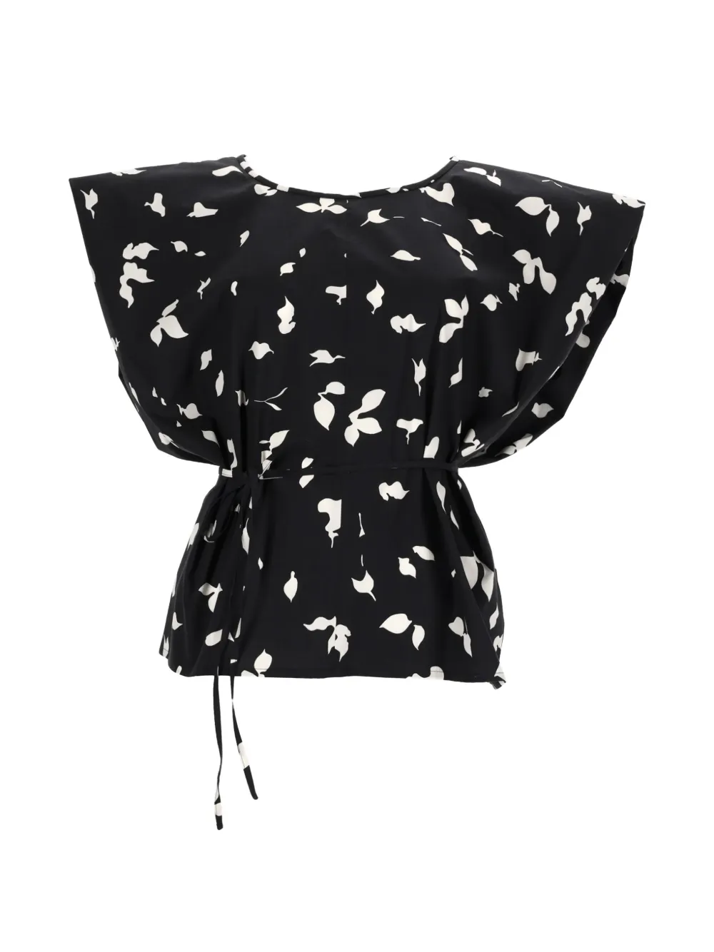 Alysi leaf-print blouse - Nero
