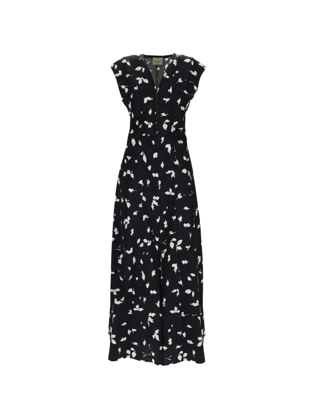 Alysi V-neck print midi dress - Nero