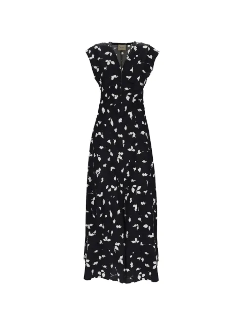 Alysi V-neck print midi dress