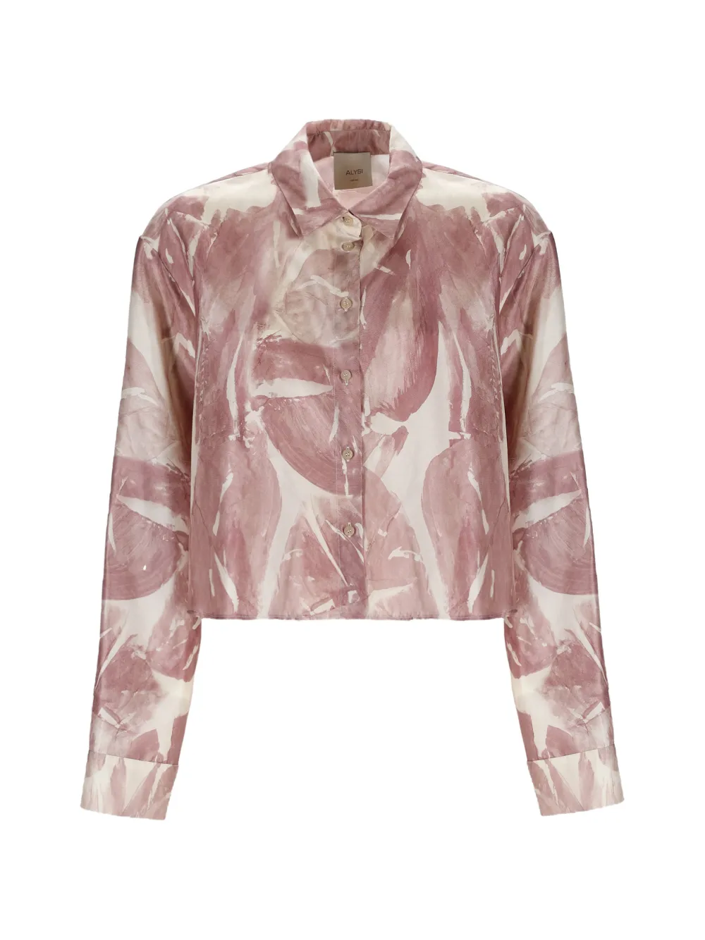Alysi point-collar print shirt - Rosa