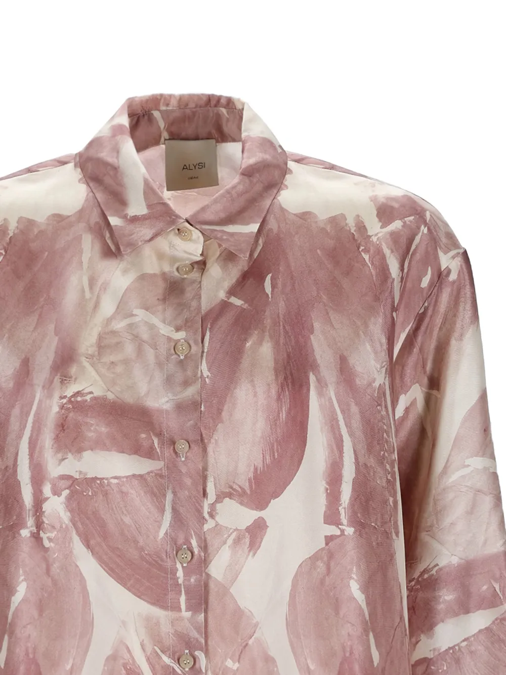 Alysi Blouse met puntkraag en print Roze
