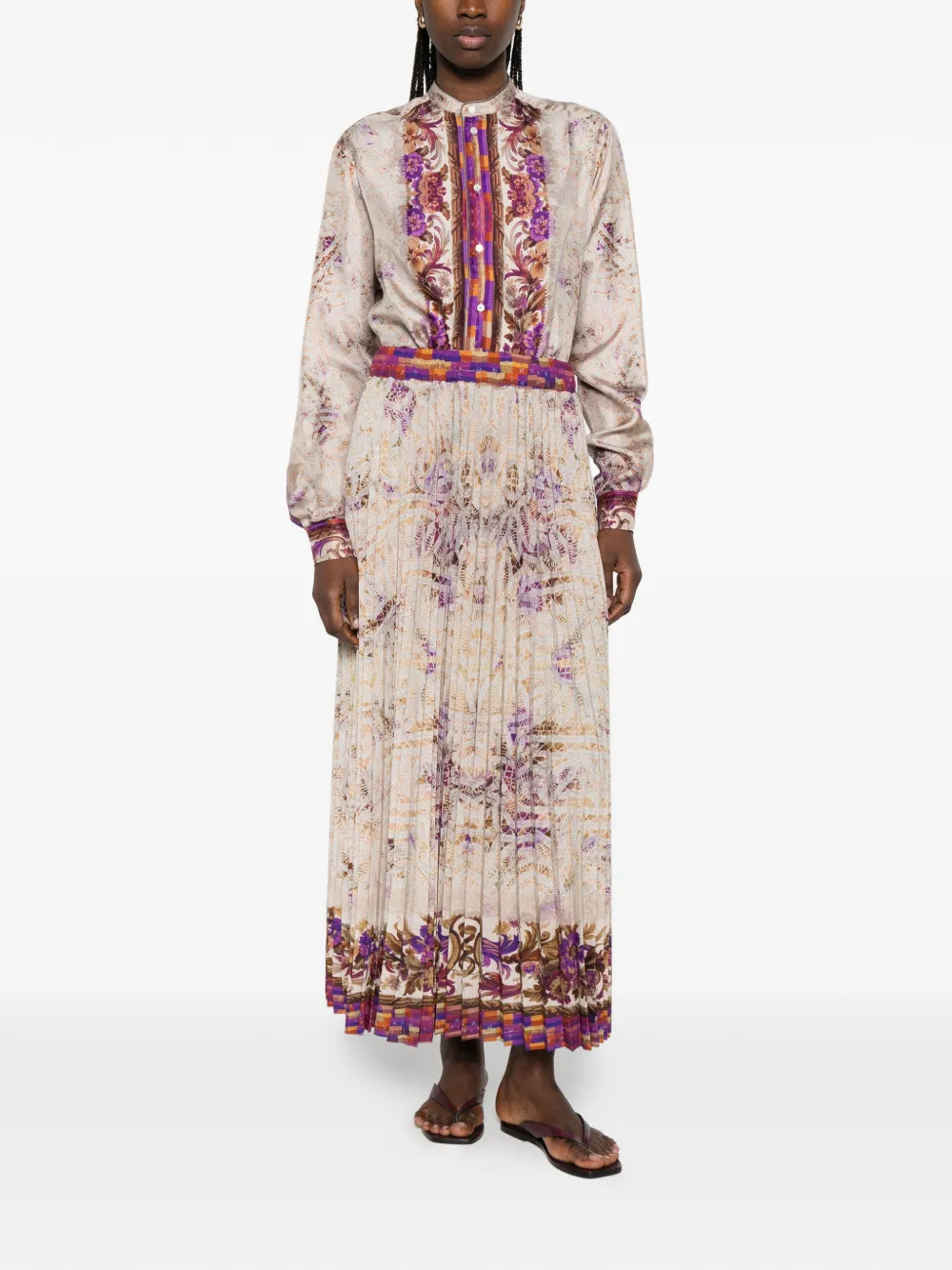  Pierre-louis Mascia Aloe Floral Print Shirt - Neutrals 