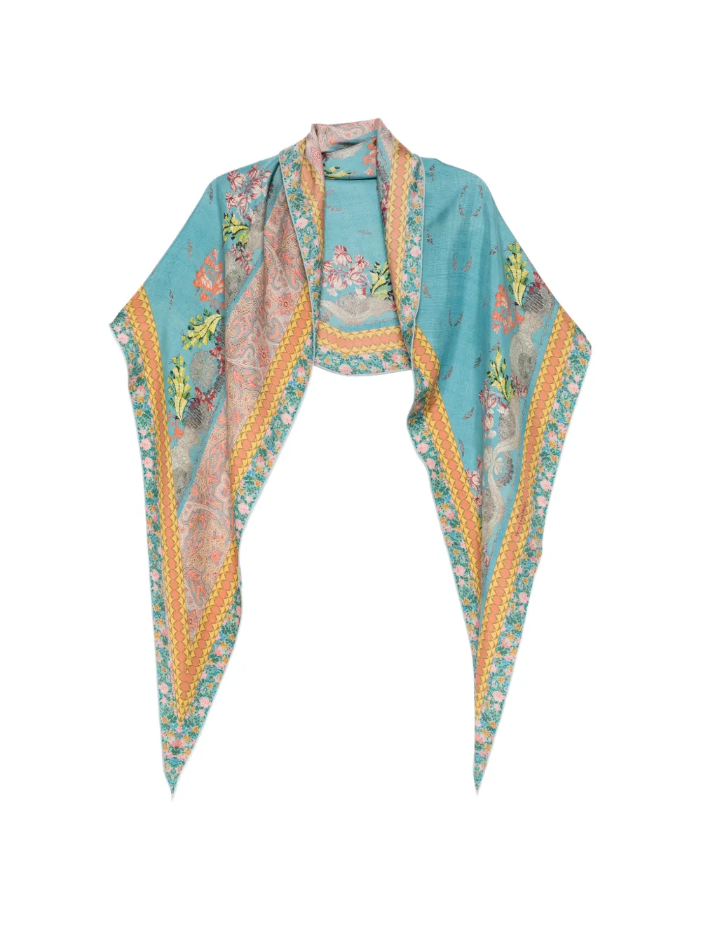 Pierre-Louis Mascia Aloeuw printed scarf - Blu