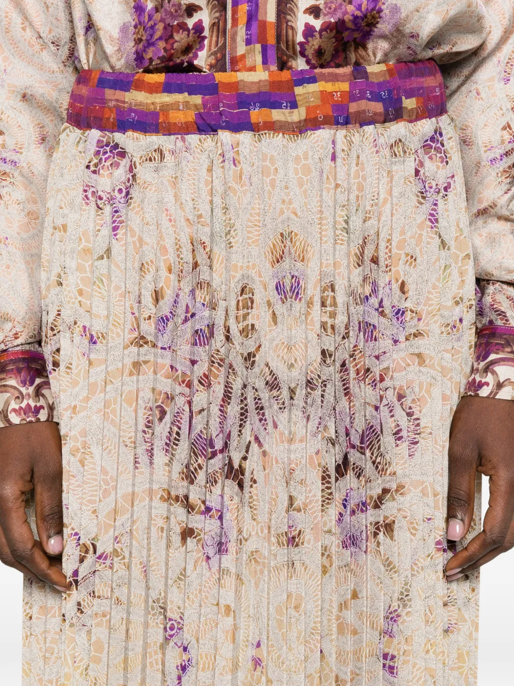 Pierre-Louis Mascia Midi-rok met bloemenprint Beige