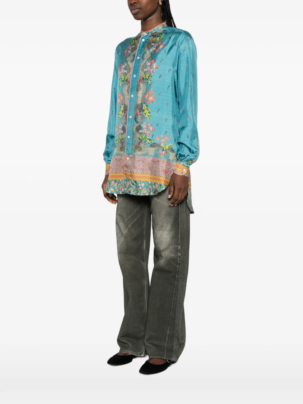 Pierre-louis Mascia Aloe Floral Shirt - Blue 