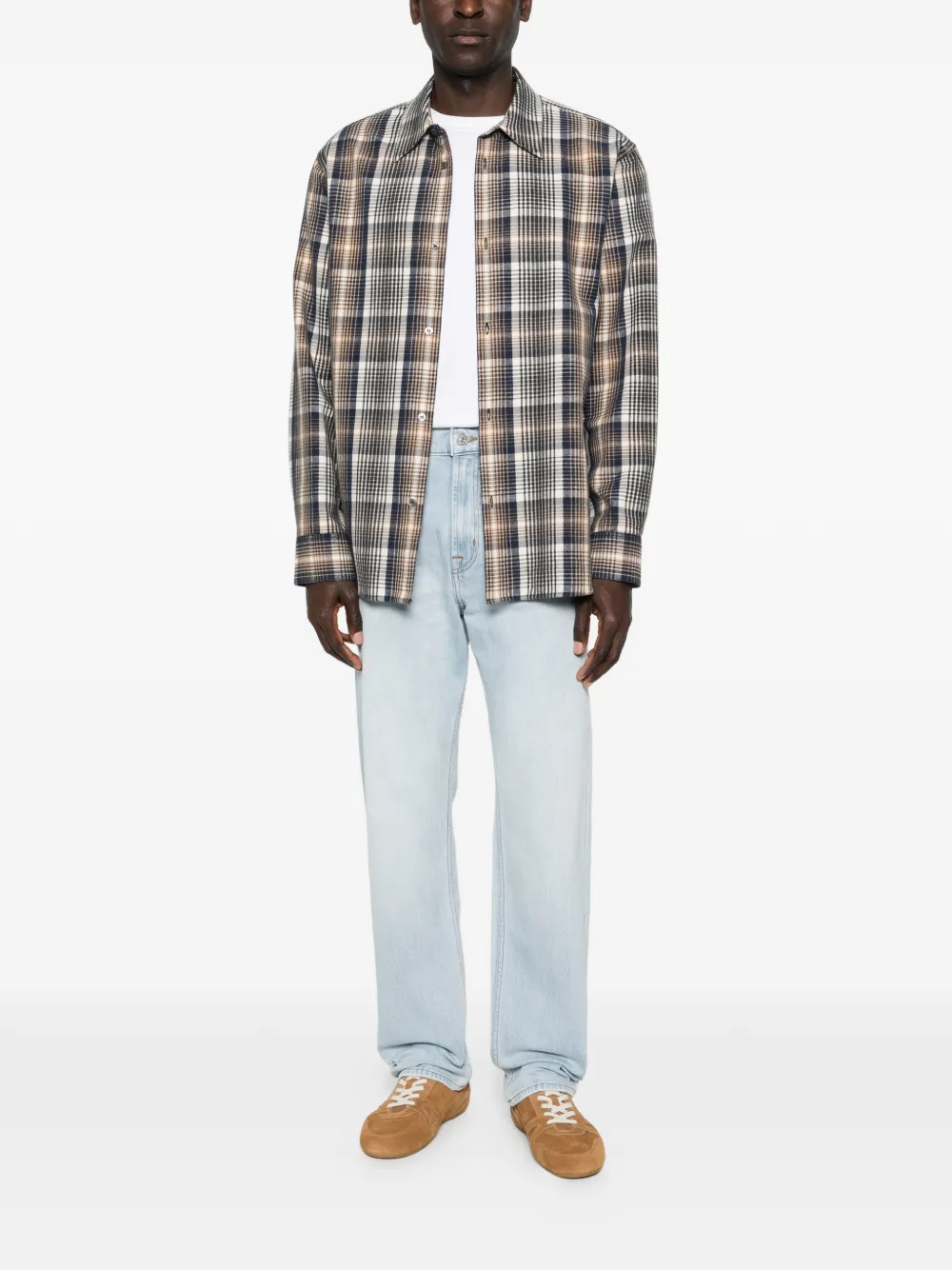  7 For All Mankind Zip-up Straight Denim Jeans - Blue 