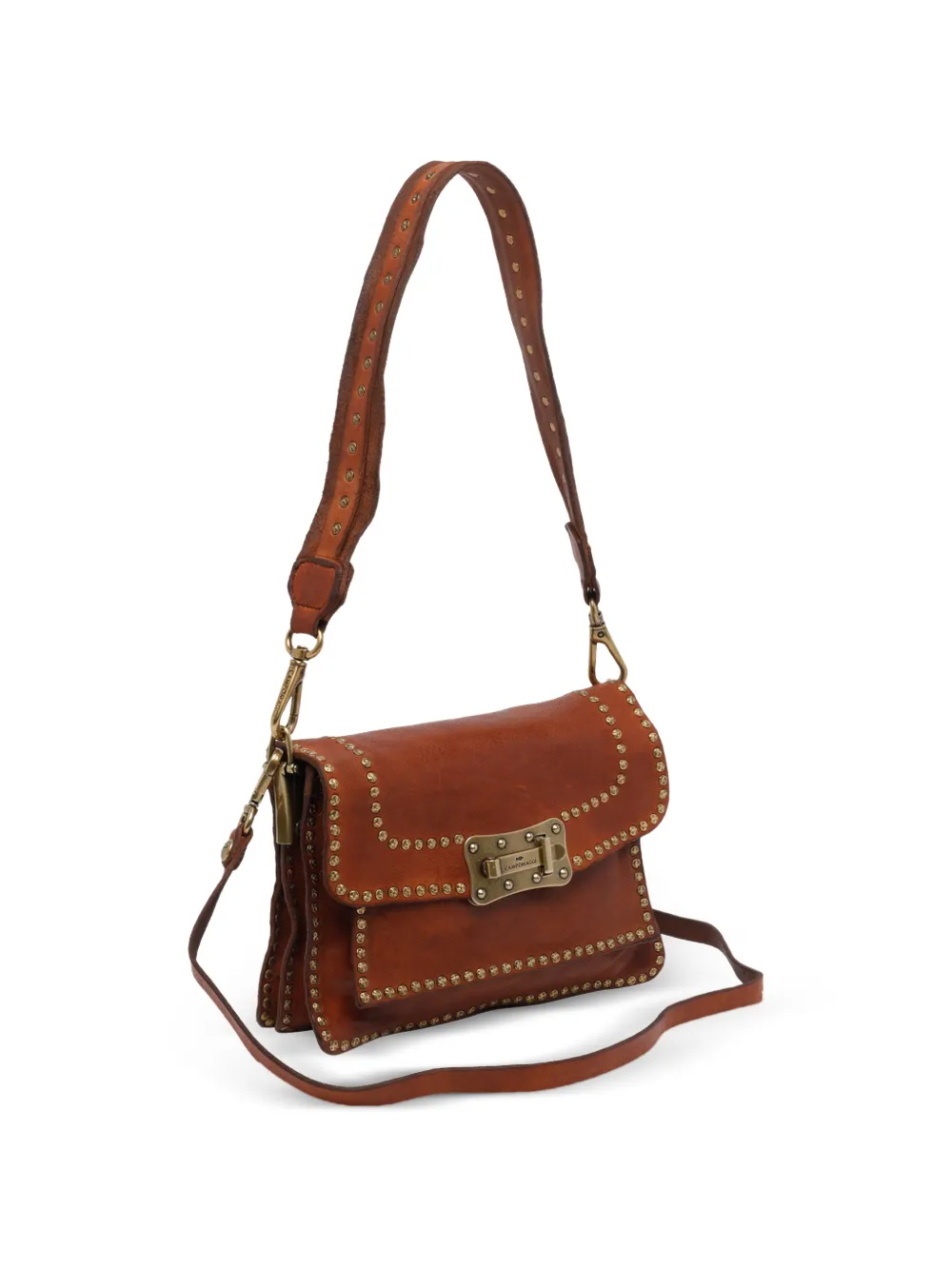  Campomaggi Agnese Studded Shoulder Bag - Brown 