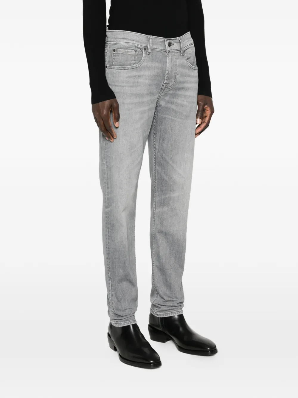 7 For All Mankind Slimmy denim jeans met toelopende pijpen Grijs