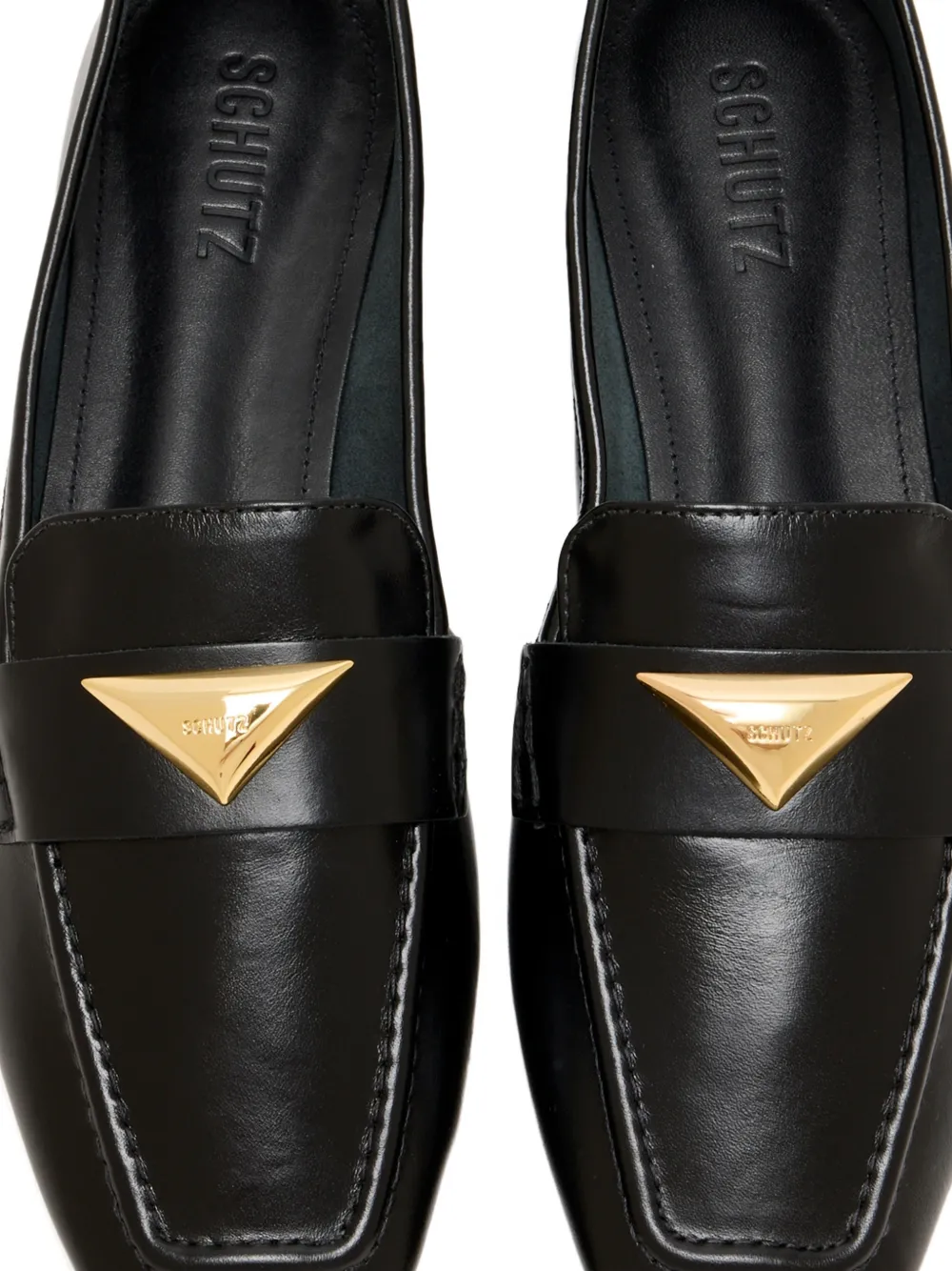 Schutz logo-plaque loafers Zwart