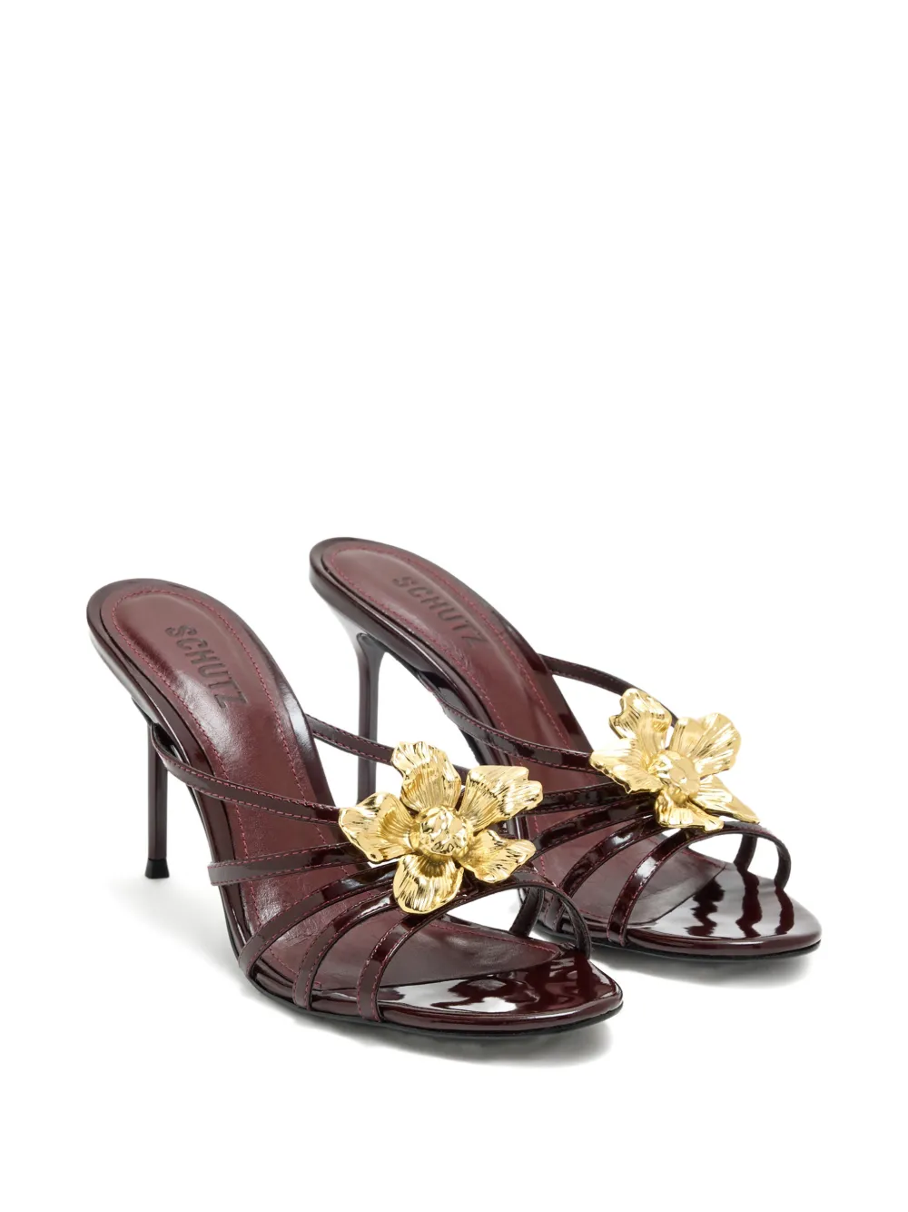 Schutz Flora floral stiletto sandals Bruin