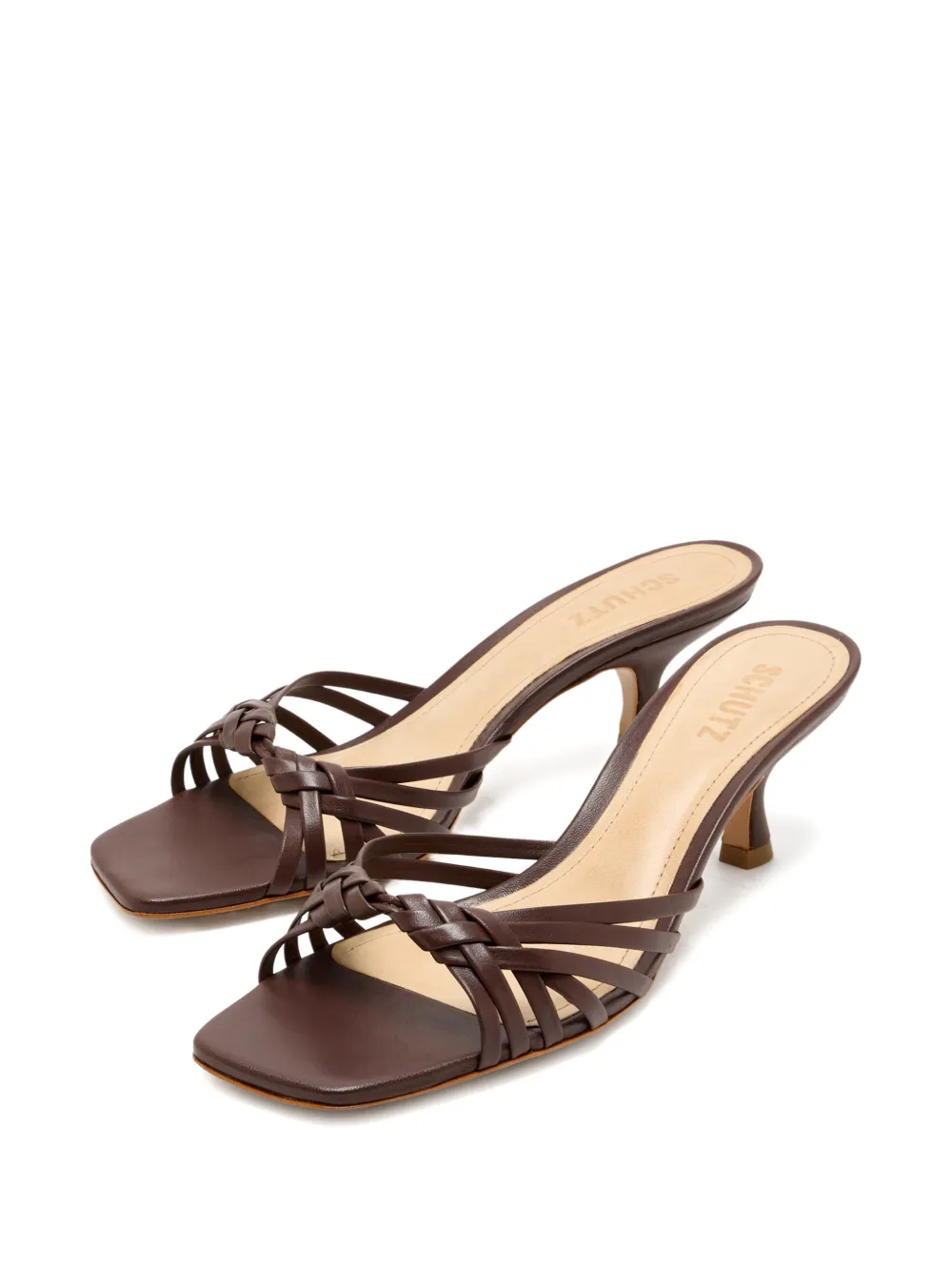 Schutz Tara woven-strap sandals Bruin
