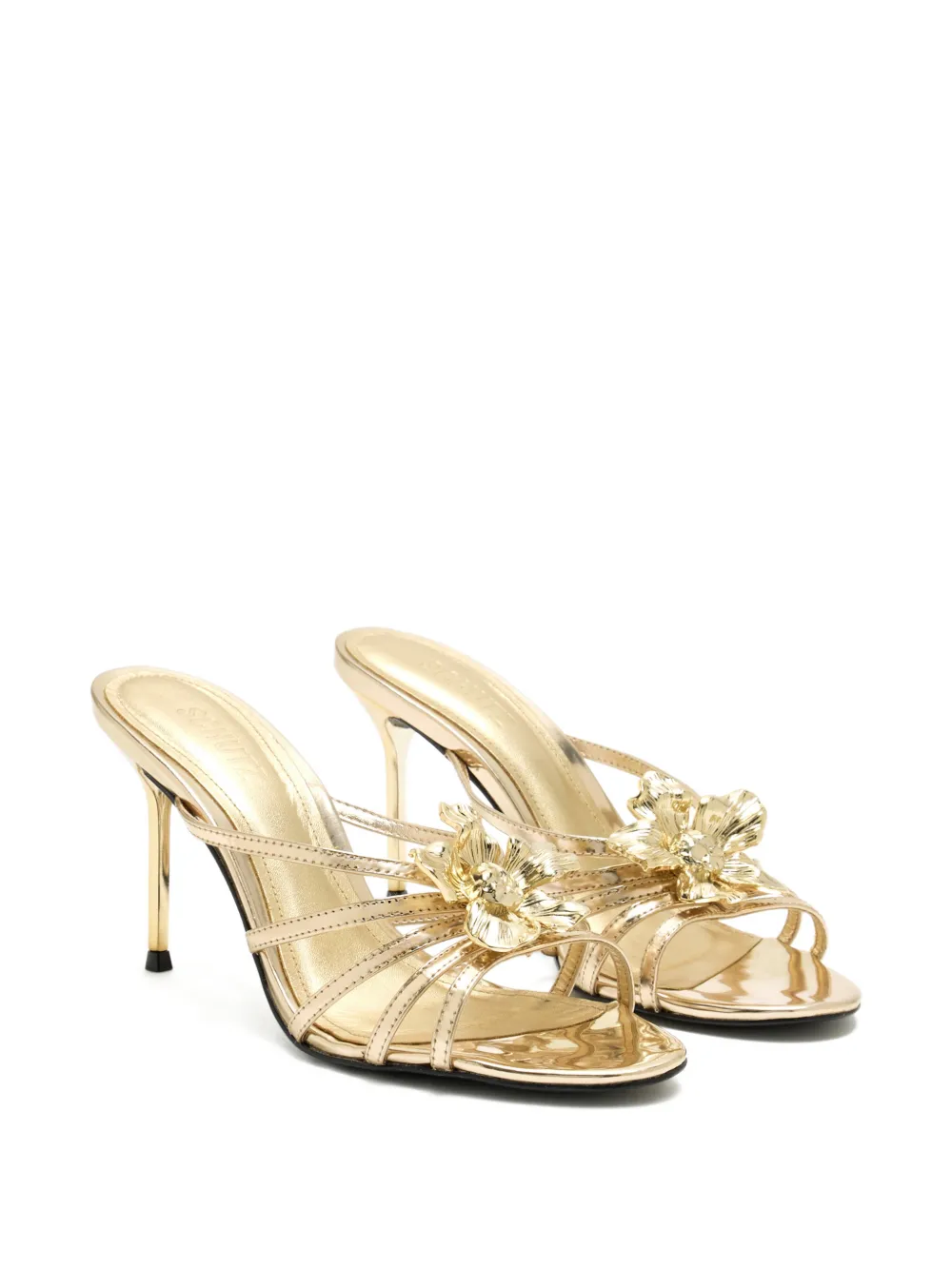Schutz Flora flower-detail heeled sandals Goud