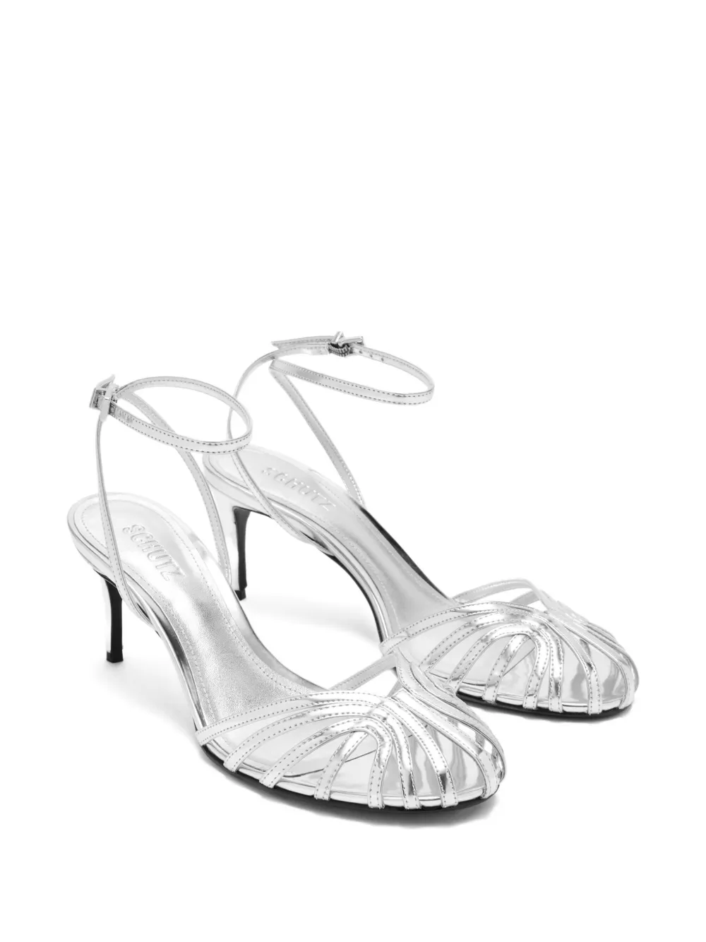Schutz Liana strappy heeled sandals Zilver