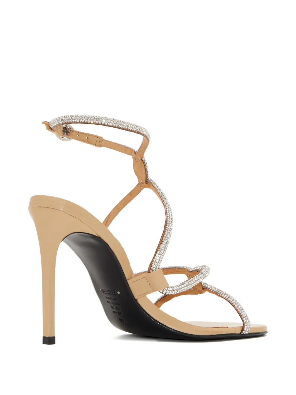 Schutz crystal-embellished strap sandals Zilver