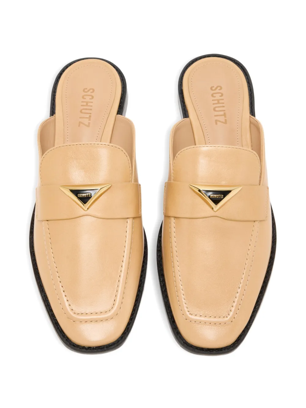 Schutz triangle-plaque loafers Beige