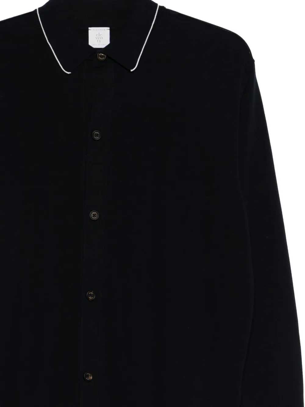  Eleventy Contrasting-trim Cardigan - Blue 