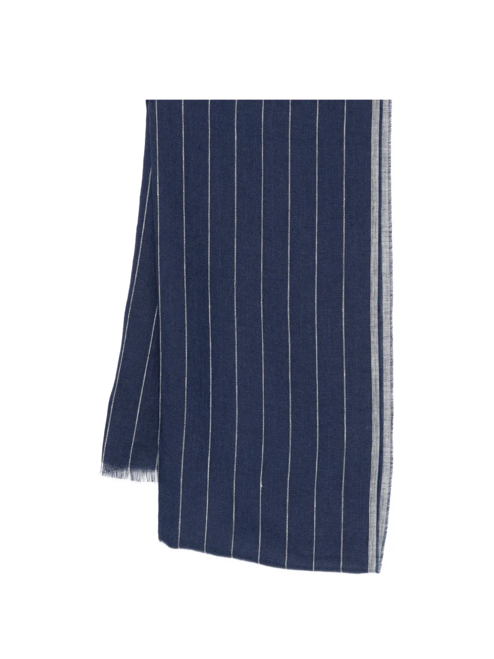 Eleventy Sciarpa a righe con frange - Blu