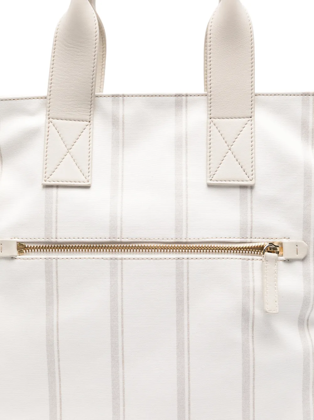  Eleventy Striped Zip Tote Bag - White 
