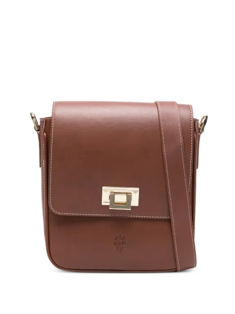 Eleventy logo-debossed leather cross body bag