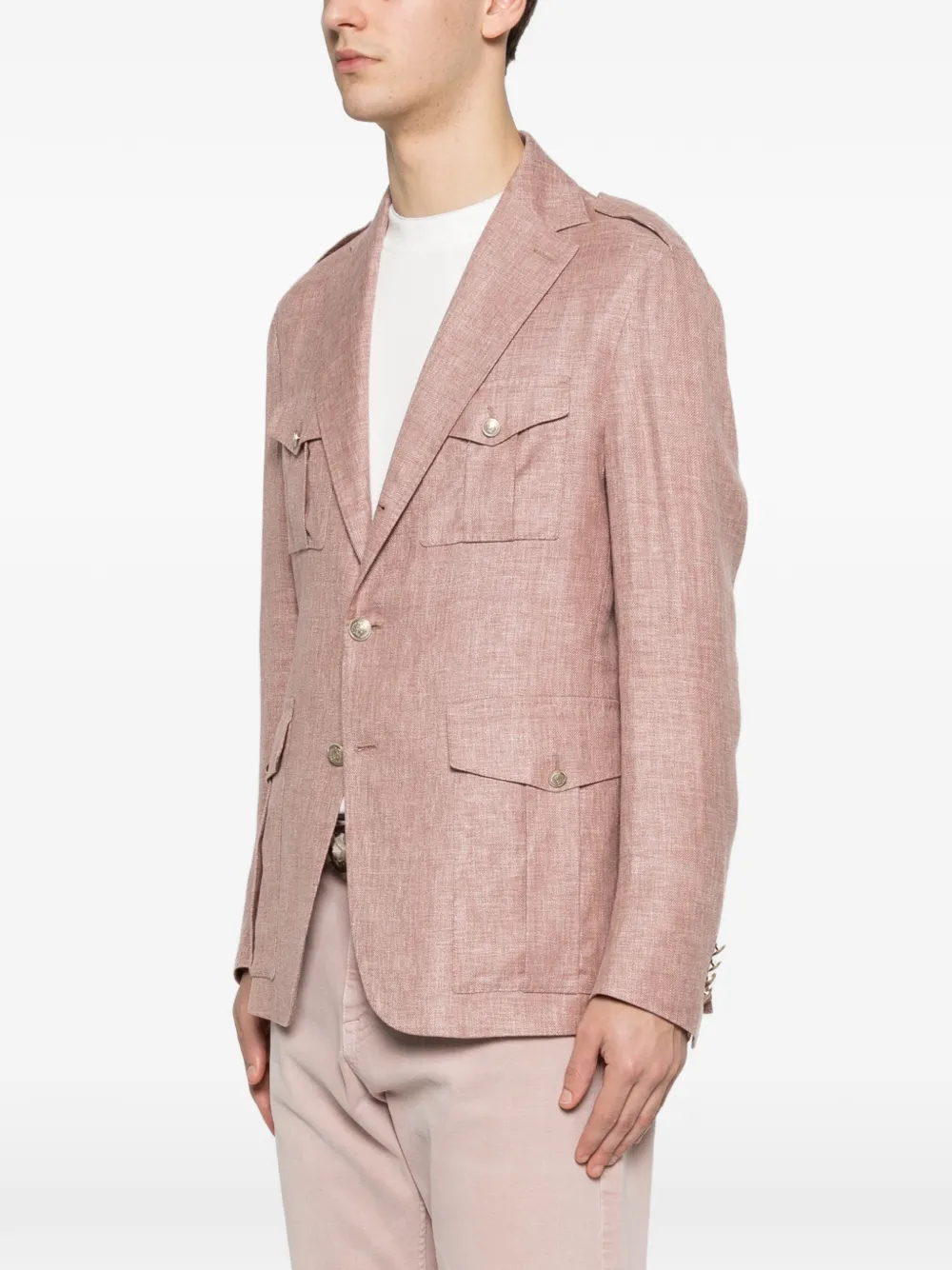  Eleventy Button Pockets Blazer - Pink 