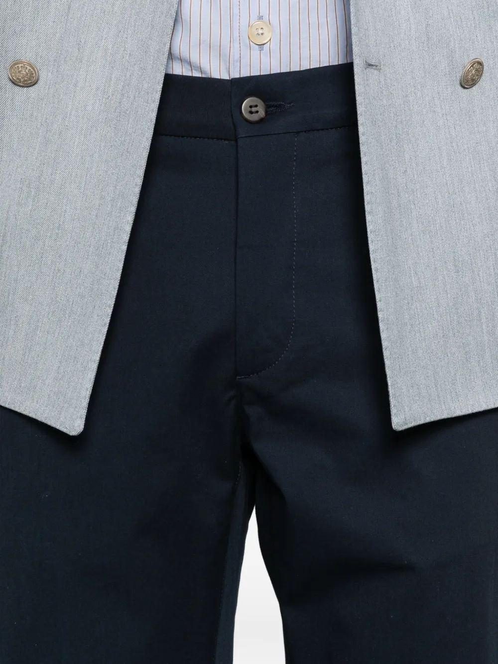 Eleventy Chino met knoopsluiting Blauw