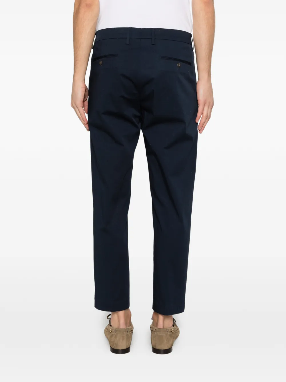 Eleventy Chino met knoopsluiting Blauw