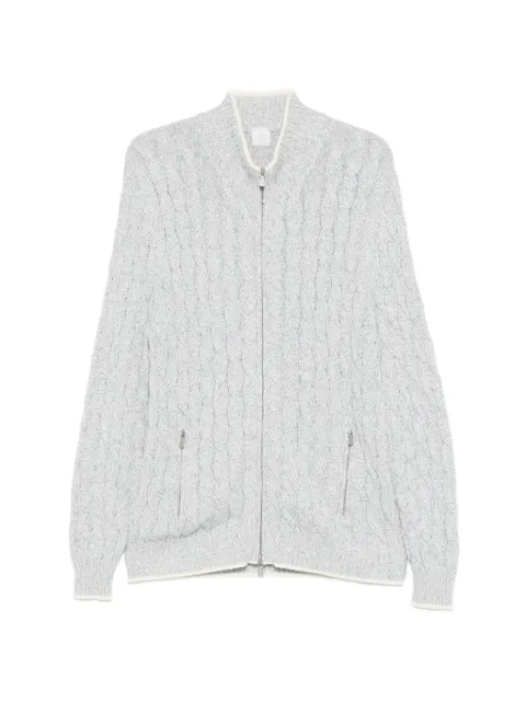 Eleventy cable-knit zip-up cardigan