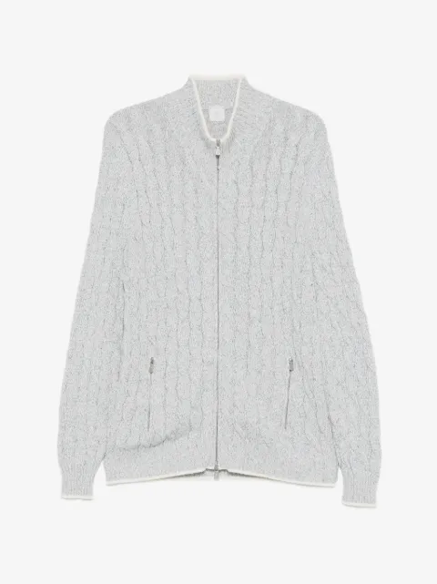 Eleventy cable-knit zip-up cardigan