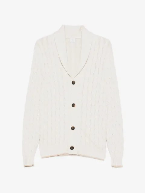 Eleventy cable-knit buttoned cardigan