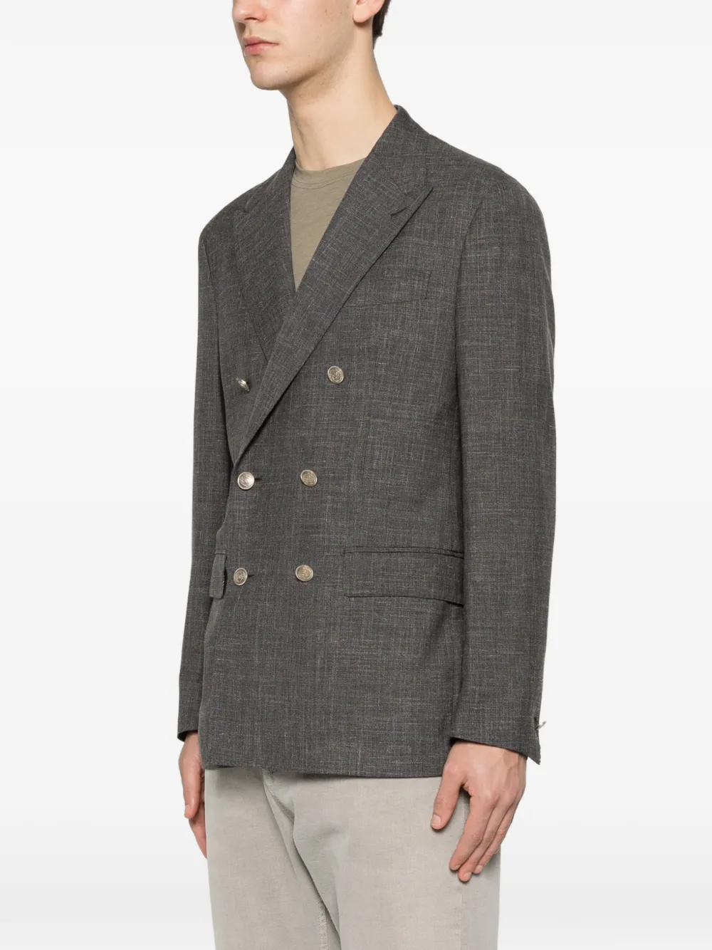 Eleventy Double Breasted Jacket - Grey 